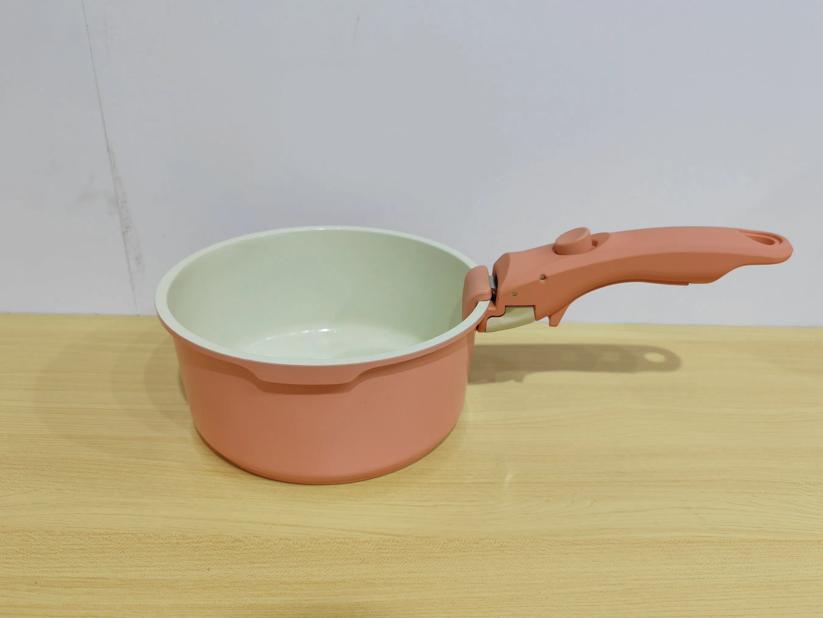 Pink Detachable Ceramic Frypan Nonstick Removable Kitchen Cooking Pot Saucepan Cookware Set