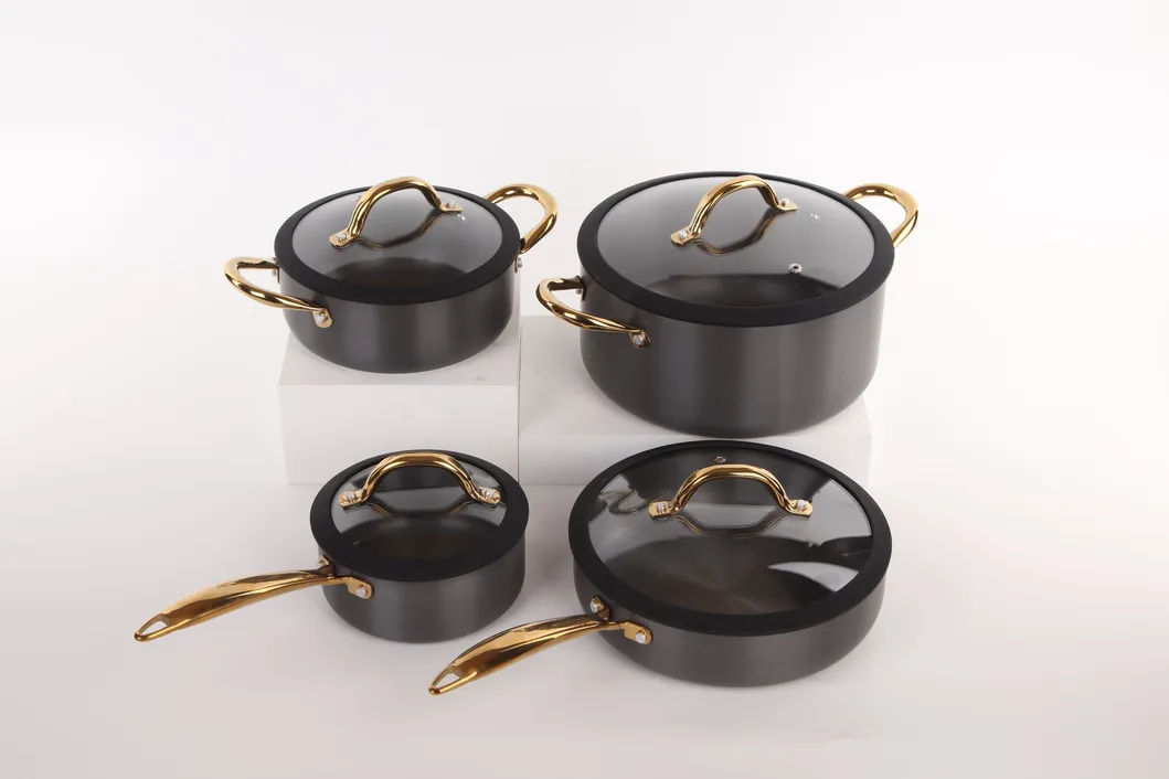 Multi-Function Home Cooking Hard Anodized Cookware Set with Induction Bottom