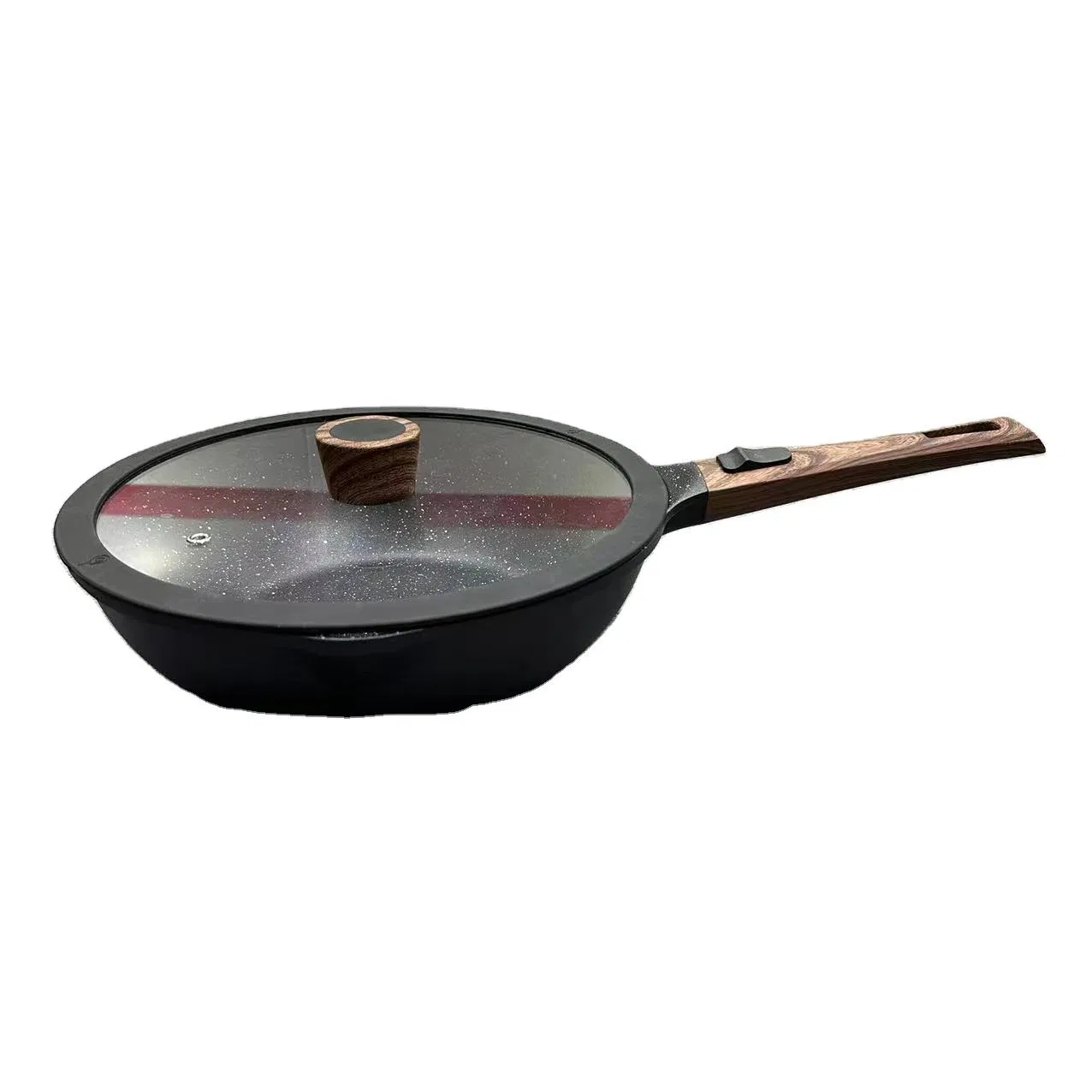 New Arrival Black Marble Die Casting Aluminum Cookware Set in Detachable Handle