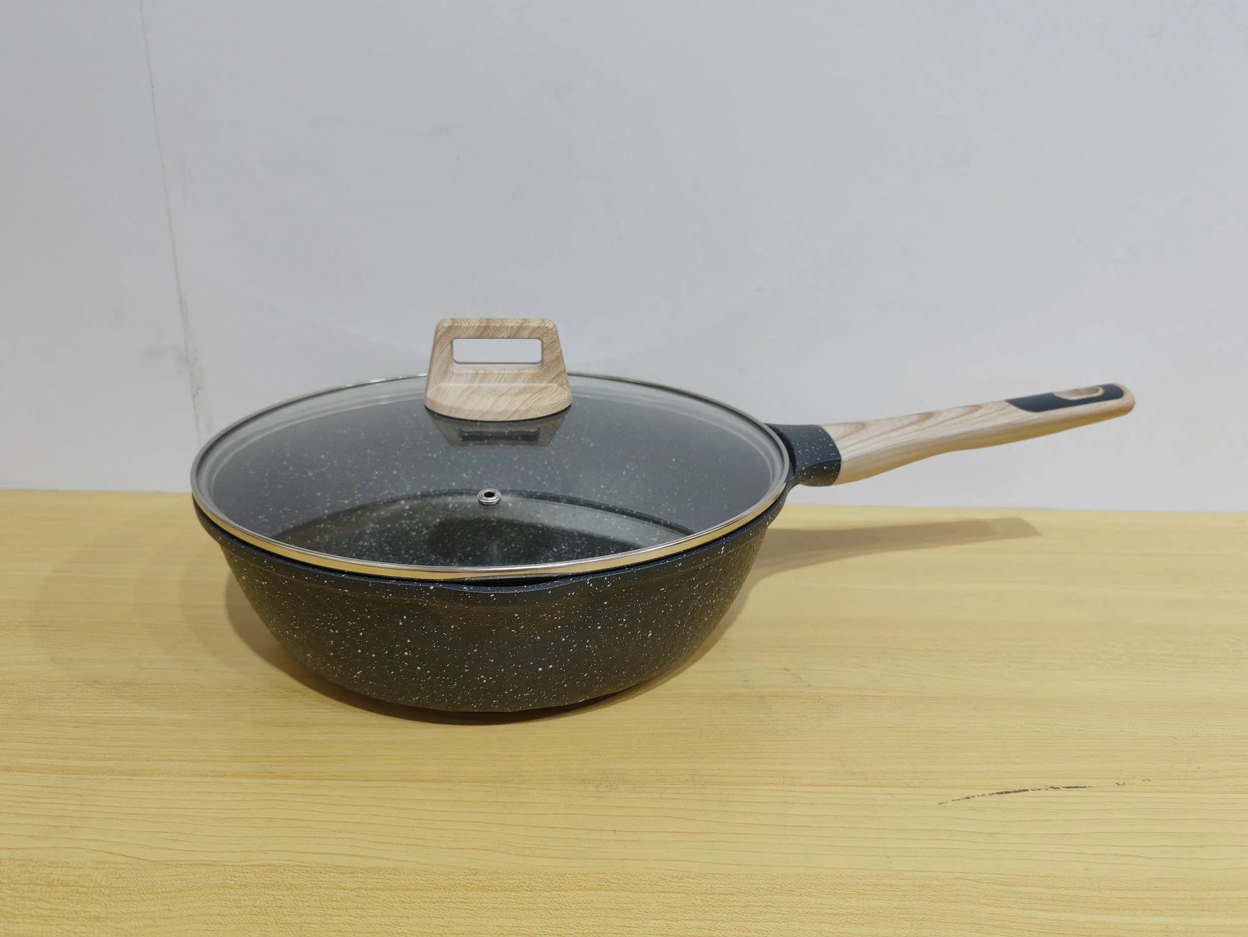 Kitchen Ceramic Pot Pan Frying Saucepan Saute Stay-Cool Handles Nonstick Cookware Set