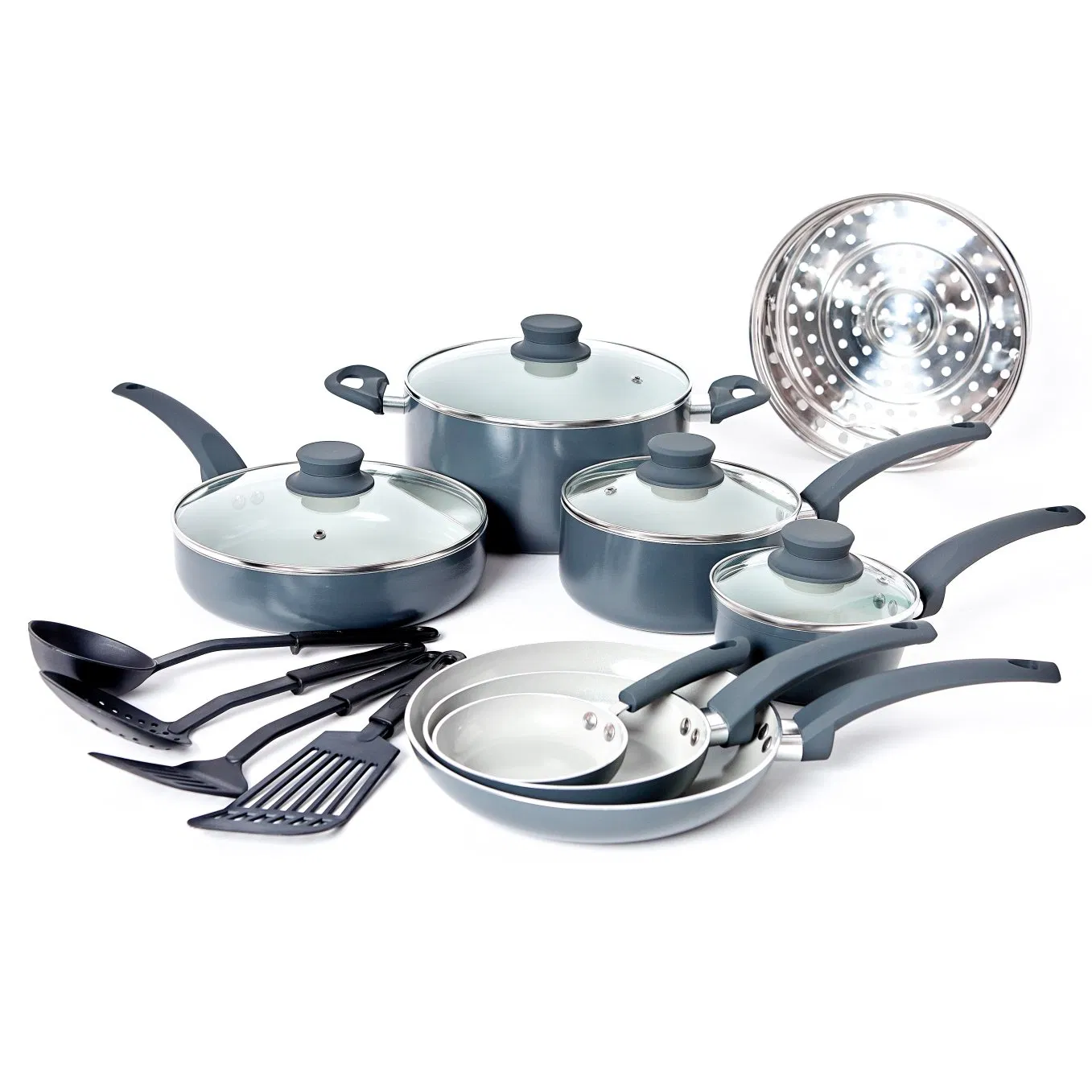 Popular Non Stick 16PCS Set Durable Casserole Pot Fry Pan Aluminum Cooking Set