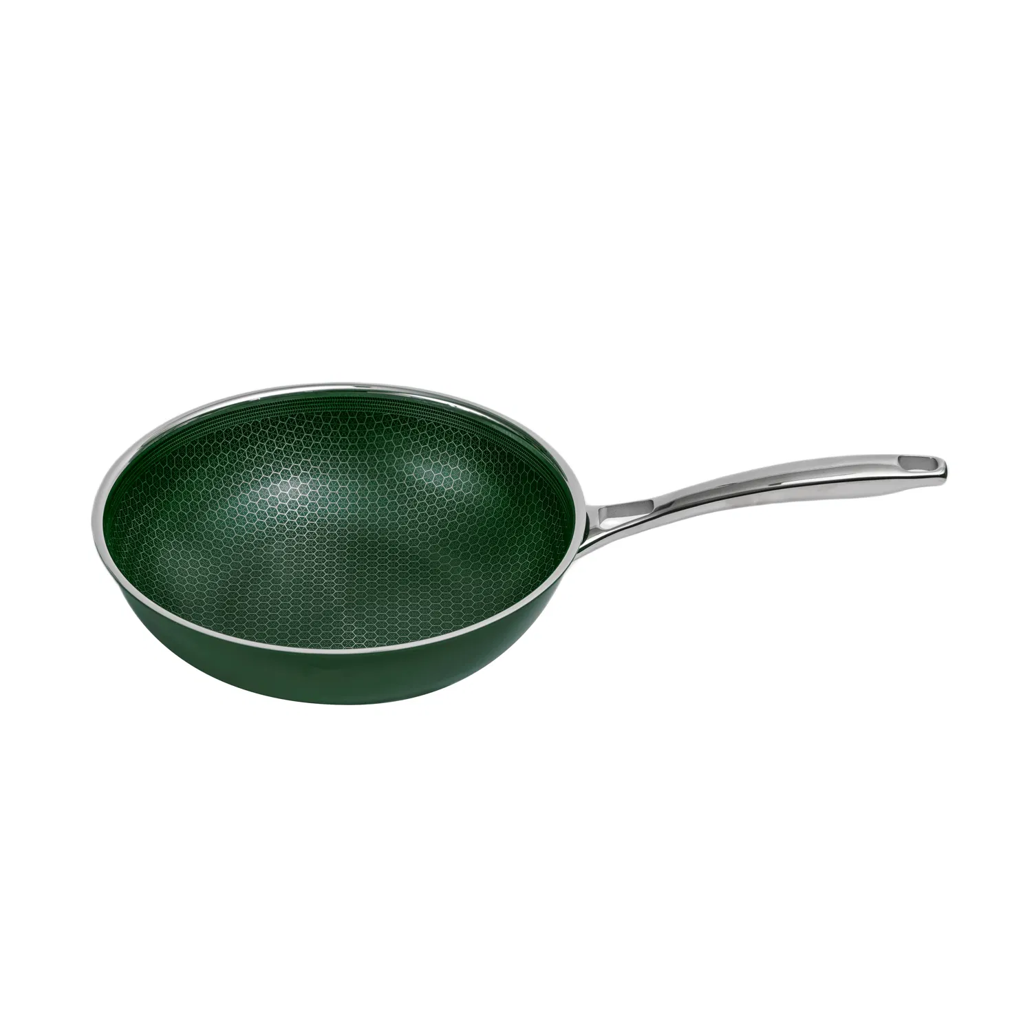 Nonstick Honey Comb Coating Stainless Steel Blackish Green Ceramic Outer Layer 3PCS Cookware Set