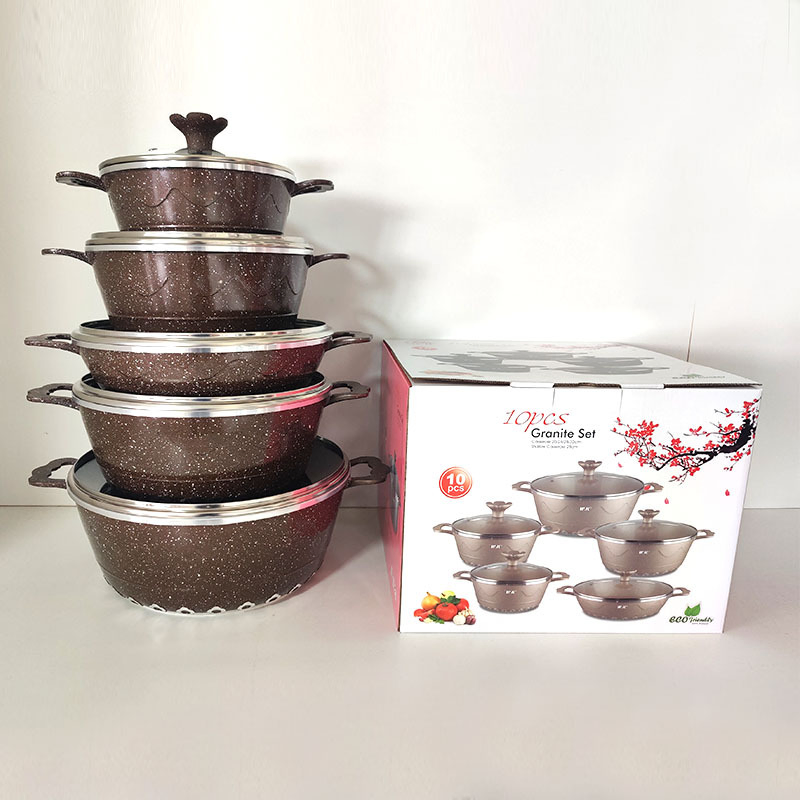 New Style Kitchenware Casserole Set Non- Stick Cooking Pot Die Cast Aluminum Cookware Set