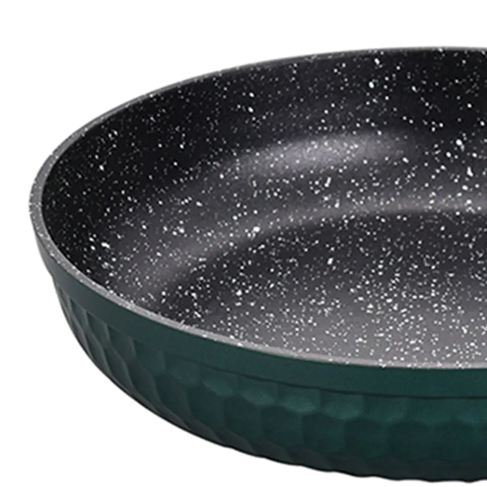 5 Piece Green Textured Die-Cast Aluminum Marble Coating Non-Stick Cookware Set Detail 2