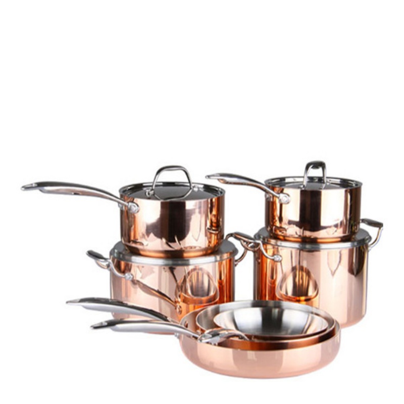 Multifunction Modern Eco-Friendly Healthy Copper Stainless Steel 7-Piece Cookware Set Premium Quality Easy Clean Gas Cooker