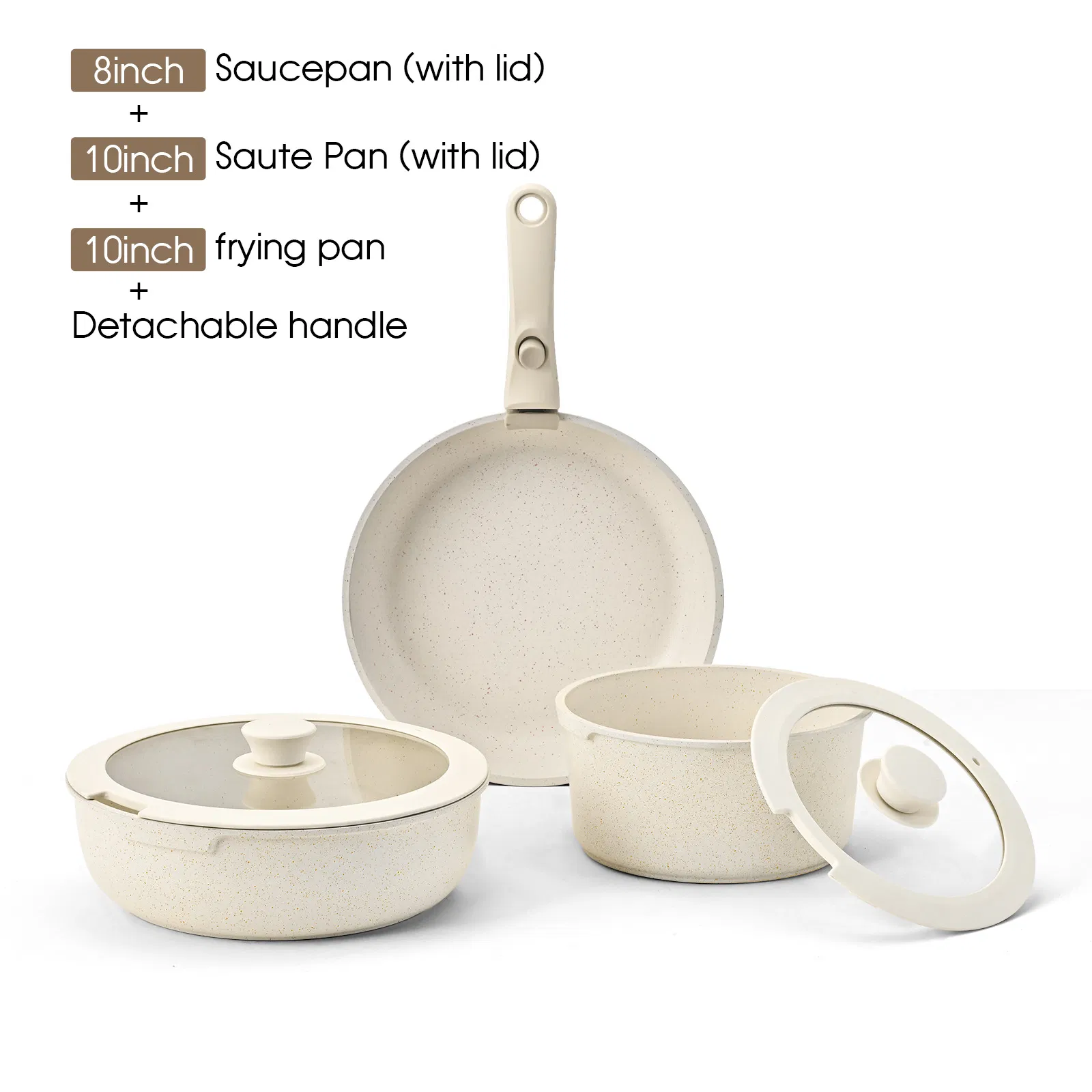 Ds-2953E Cookware Sets, Pots and Pans Set Nonstick, 10-Piece Induction Cookware, Non-Toxic Healthy Non Stick Kitchen Cooking Set, with Frying Pans Set
