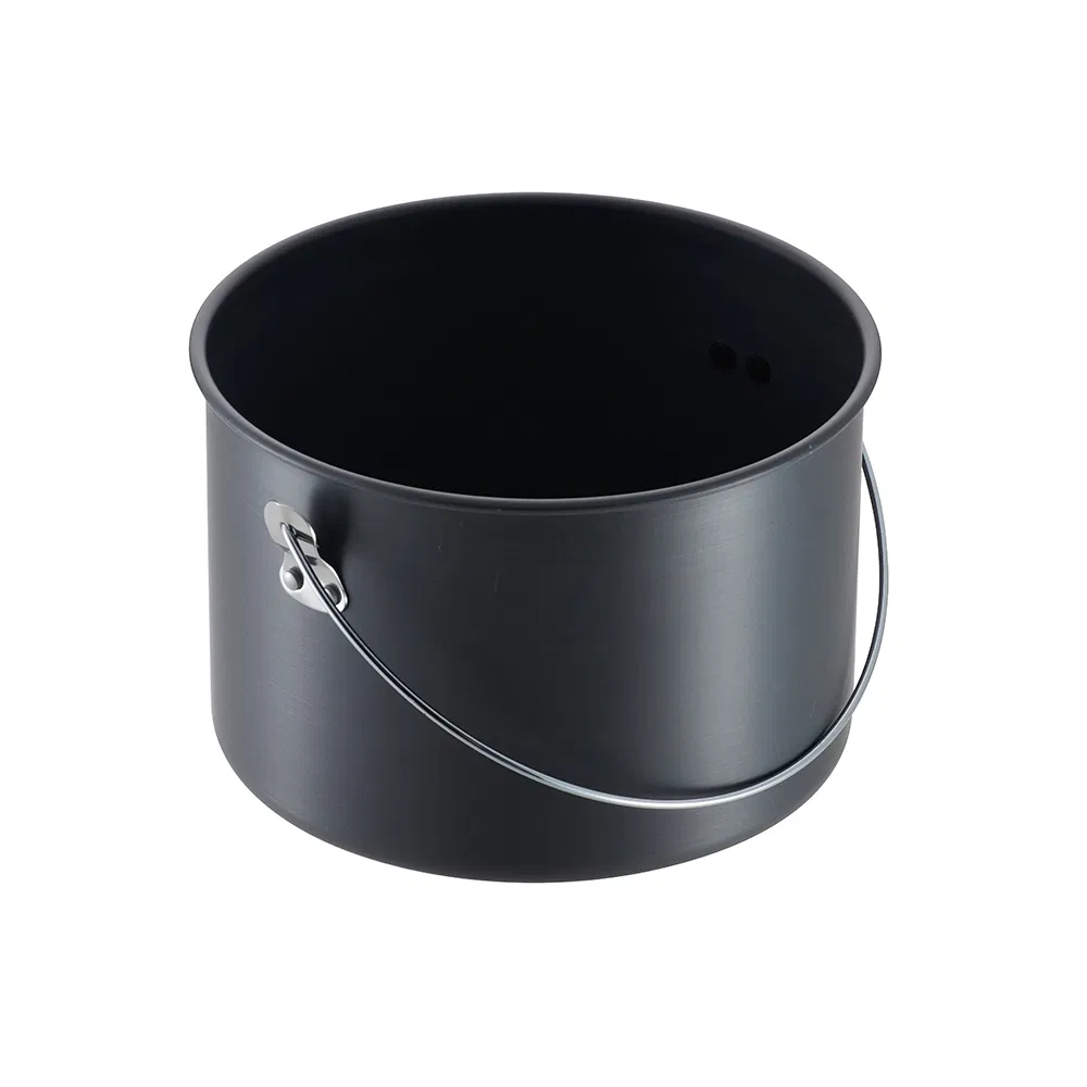 New Space-Saving Hard Anodized Cookware Set Portable Outdoor Mess Kit for Picnic &amp; Camping
