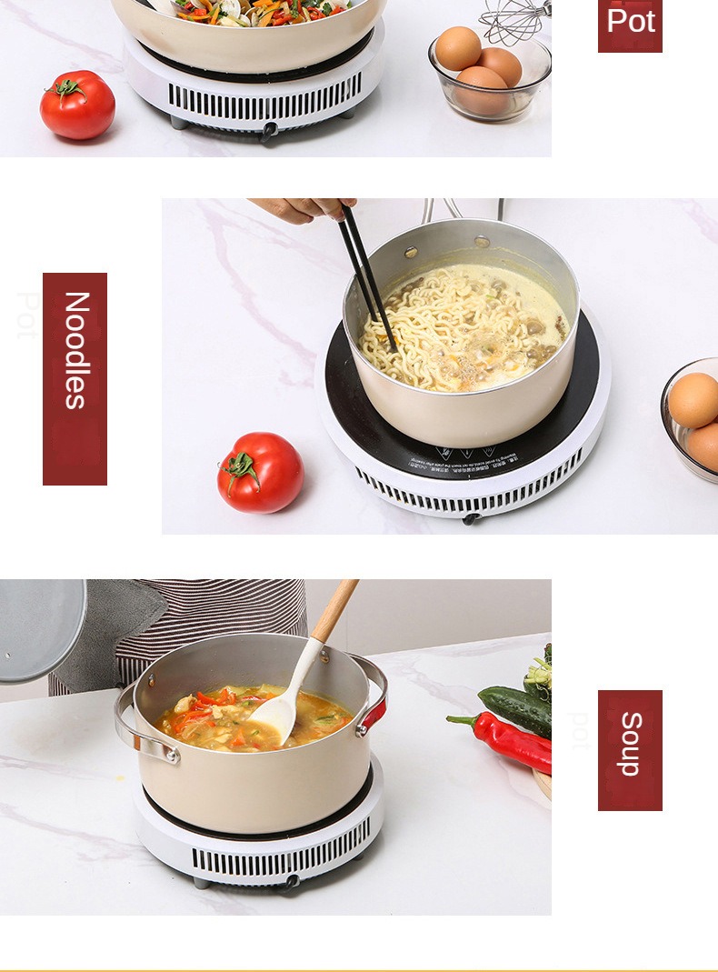 High-Temp Resistant Cookware Set 26-28cm Deep Fry Pans 18-24cm Stock Pots With 3 Lids Industrial-Grade Ceramic Coating