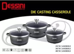 Kitchen Pot Cookware Casserole Set Big Size 32/36/40cm Aluminium Granite