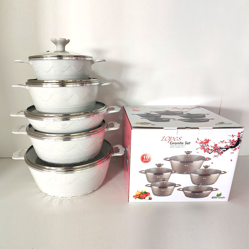 New Style Kitchenware Casserole Set Non- Stick Cooking Pot Die Cast Aluminum Cookware Set