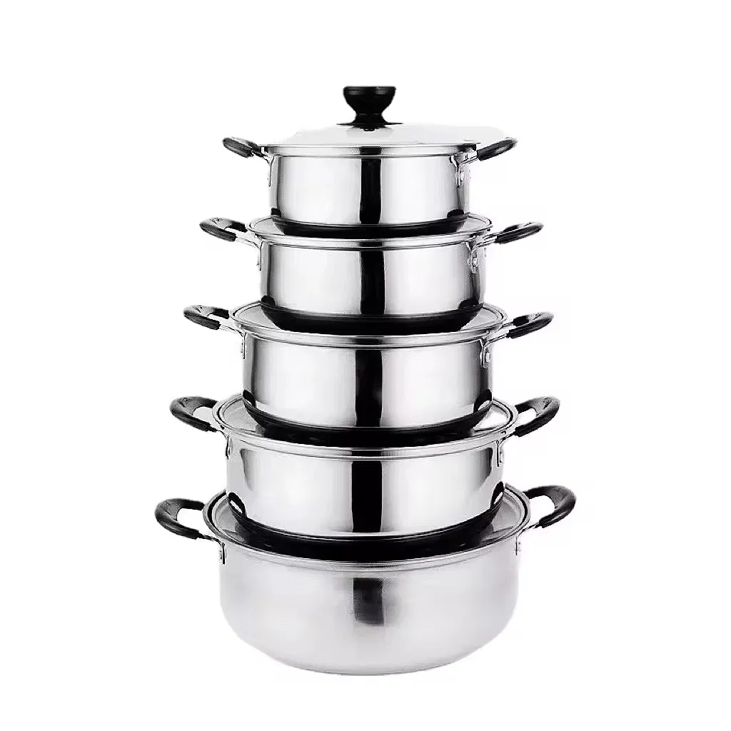 12-Piece Modern Sustainable Stainless Steel Cookware Set Glass Cover Oven Dishwasher Safe Gas Induction Ready Includes Milk Pot