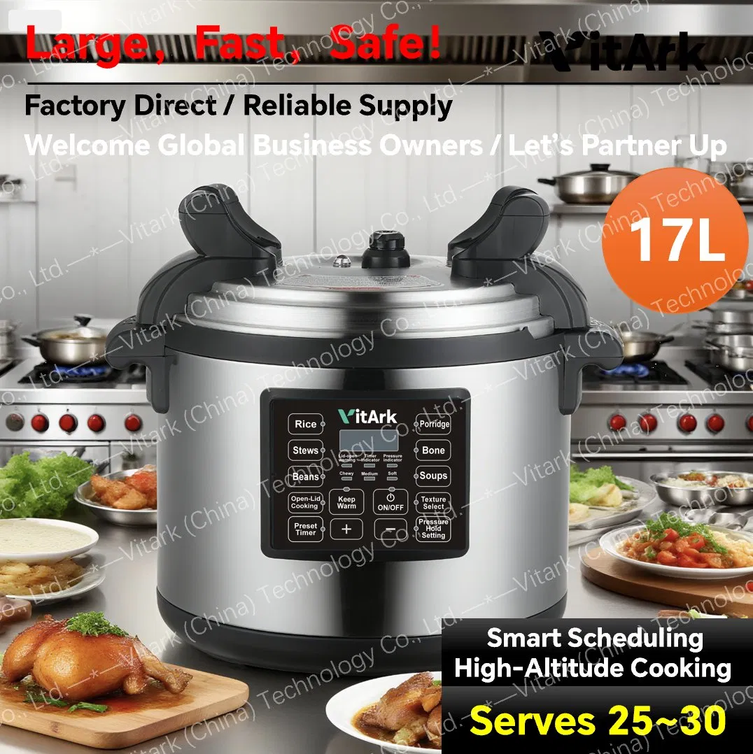 Large Capacity Wholesale Smart Digital Kitchen Industrial Electric Pressure Cooker for Hotels, Suitable for Quick Stewing of Beef, Chicken, and Bone Soup