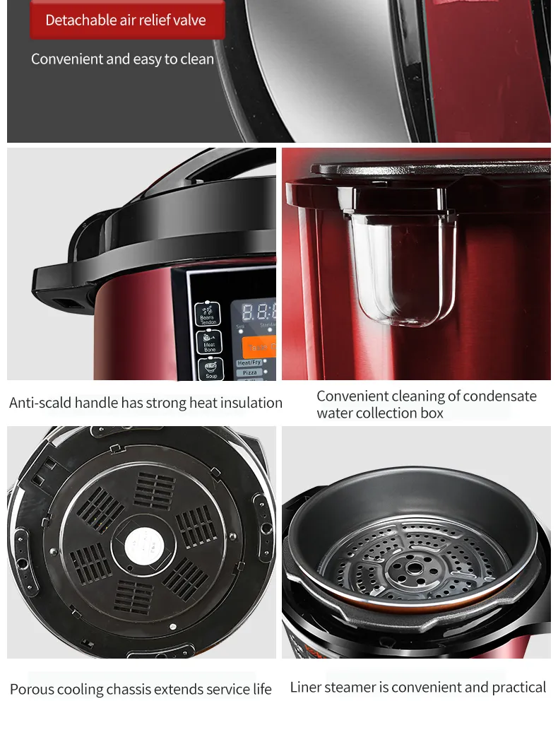 Smart Household Kitchen Appliance Large Stainless Steel Multifunction Electric Pressure Cooker
