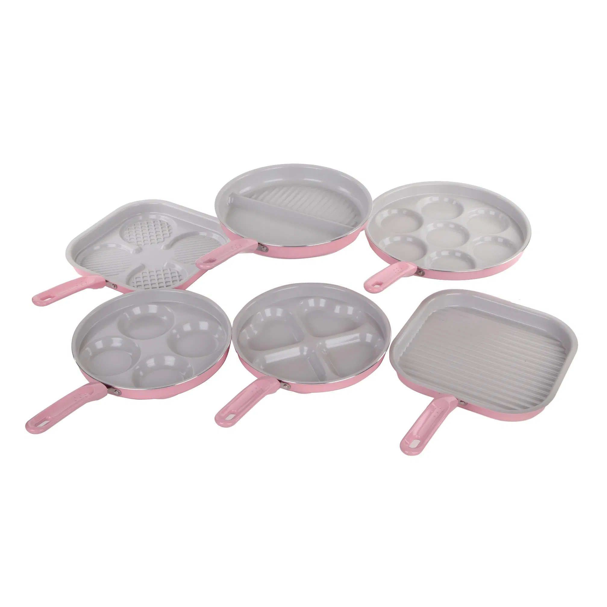 Convenient 4 in 1 Aluminum Ceramic Coated Burger Patty Press Frying Pan