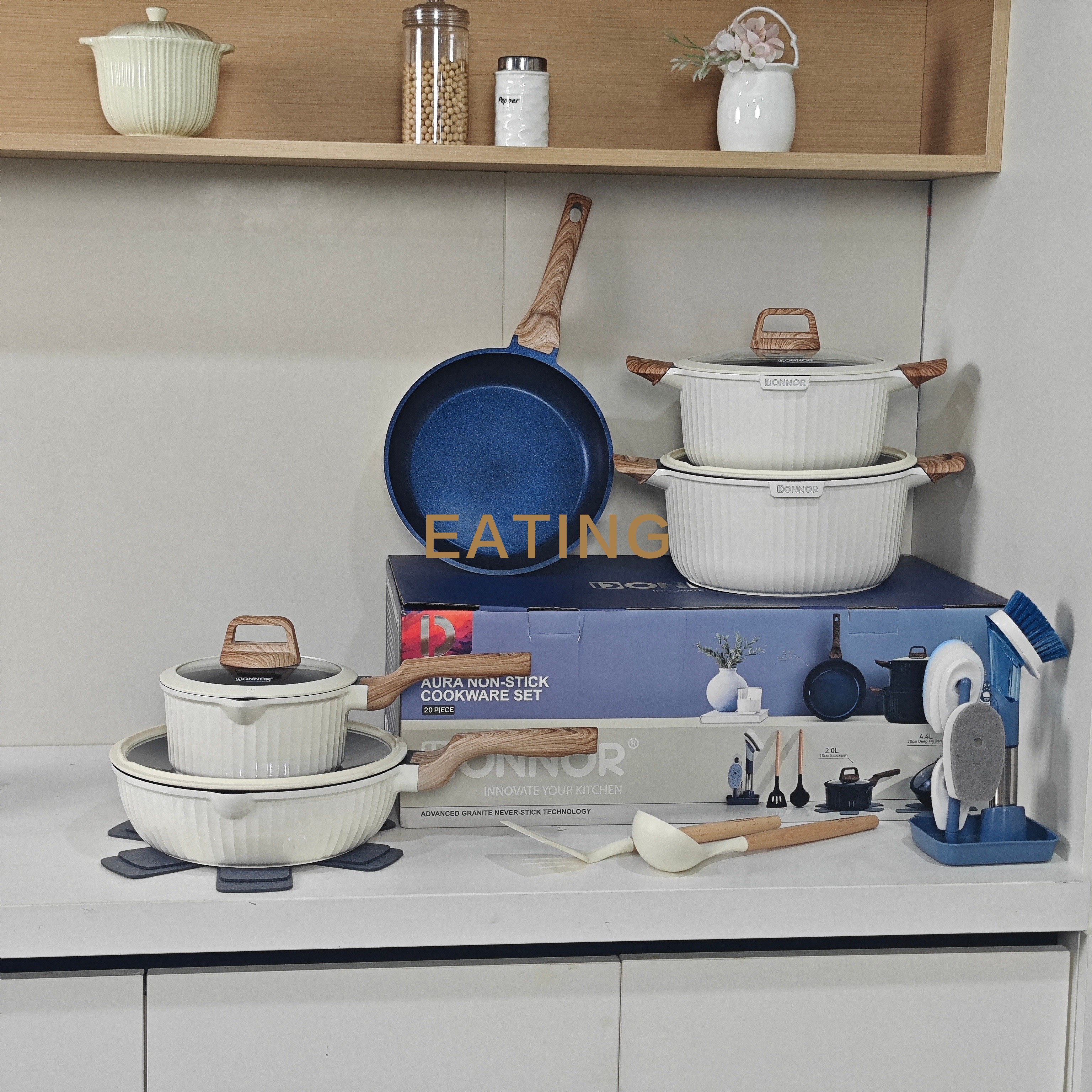 Original Design AR-21pcs Die Cast Aluminum Dishwasher Safe Nonstick Induction Bottom Professional Cookware Set Kitchen