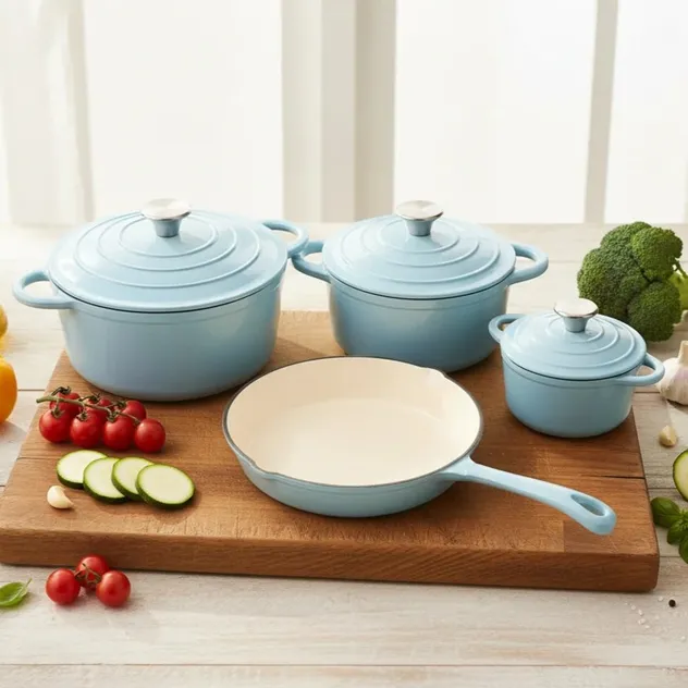 Durable 4-Piece Camping Cookware Set - Oven Safe & Dishwasher Safe