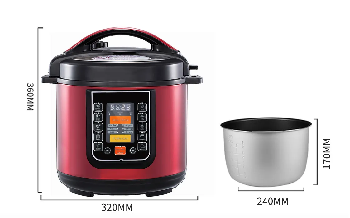 Smart Household Kitchen Appliance Large Stainless Steel Multifunction Electric Pressure Cooker