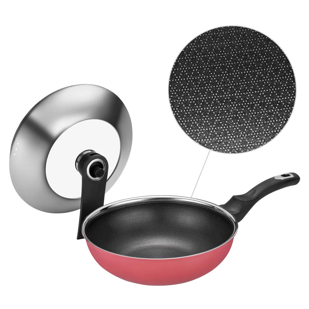 Best Sellers 4PCS Non-Stick Coating Stainless Steel Outer Ceramic Layer Frying Pan Cookware Set