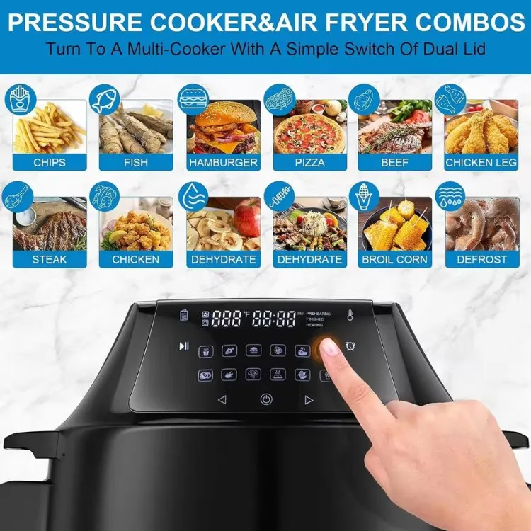 Kitchen Appliance 2-in-1 Pressure Cooker & Air Fryer Swap Pot Electric Cookers Smart
