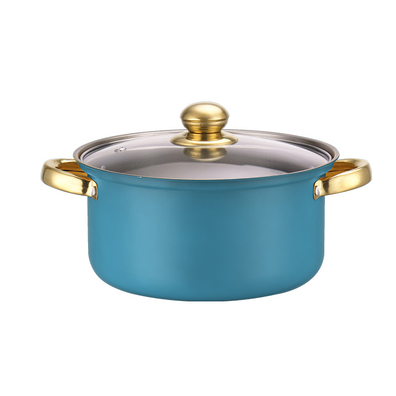 Blue 12 PCS Stainless Steel Multifunctional Cooking Pot Milk Pot Cookware Kitchenware Cookware Set