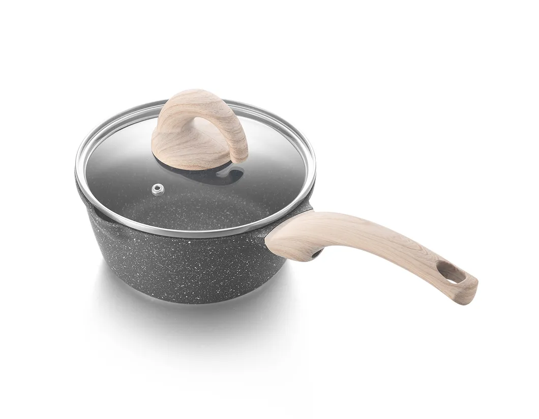 Luxury New Cooking Pot Kitchen Fry Pan Casserole Granite Ceramic Cookware Set