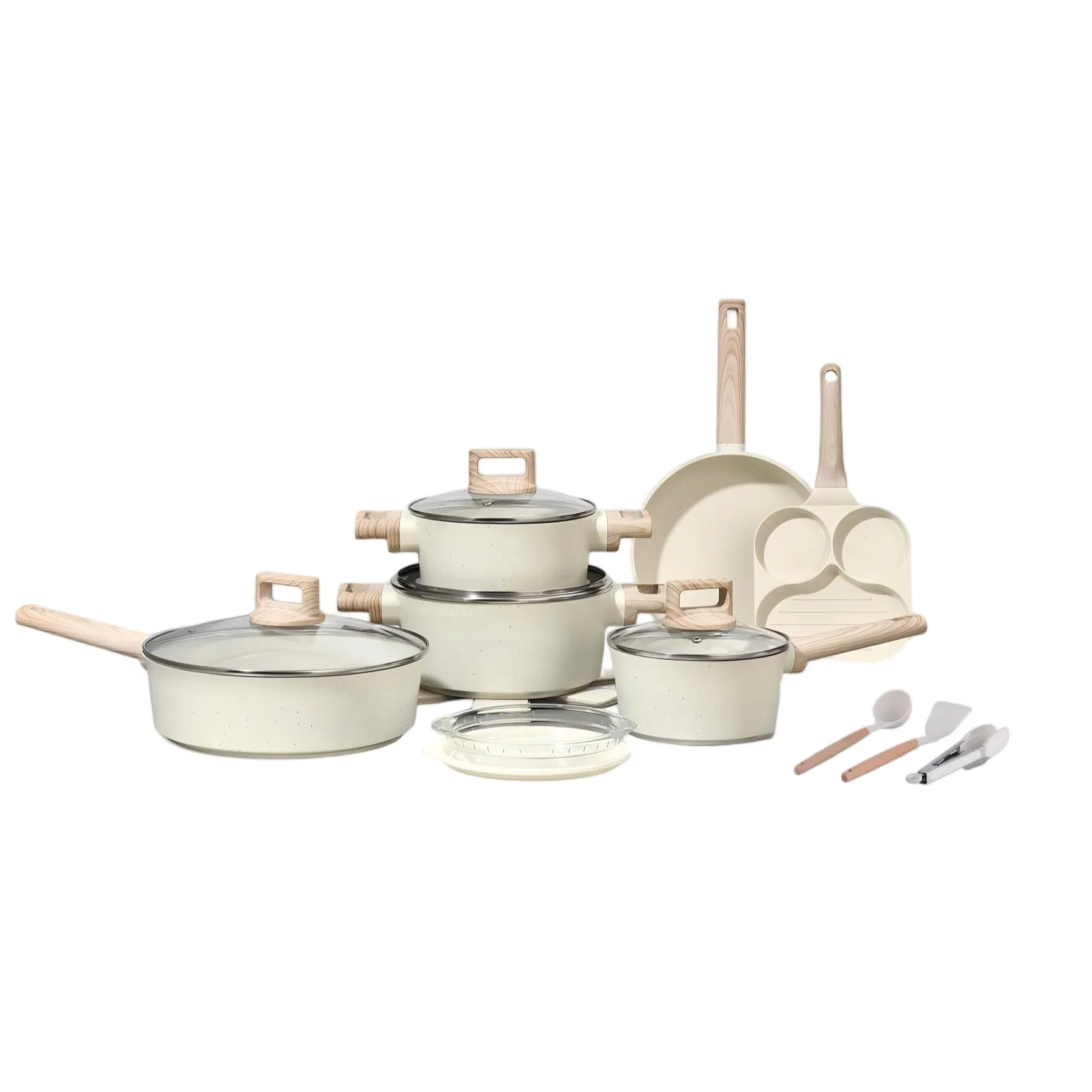 Factory Outlet Casserole Cookware Set Sauce Fry Pan Kitchen European Ceramic Marble