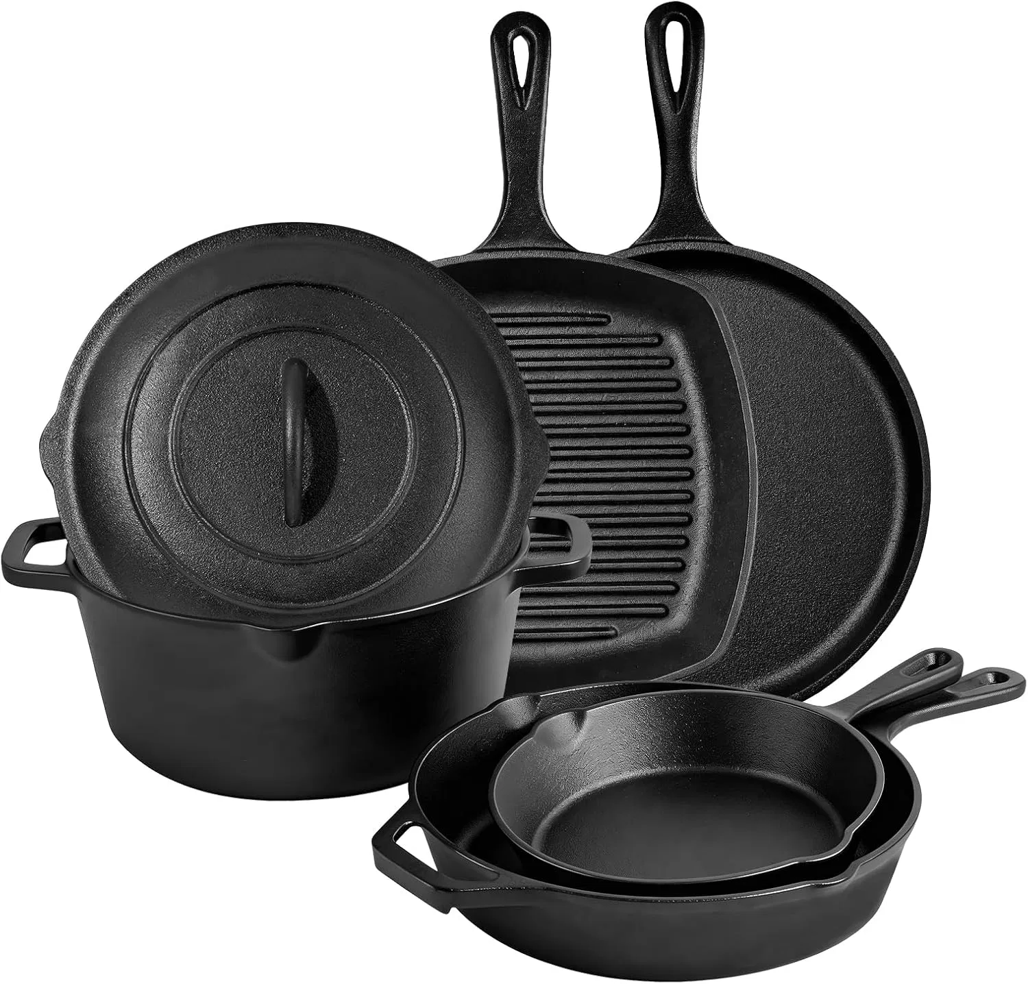 Ultimate 6 Piece Pre-Seasoned Cast Iron Cookware Set