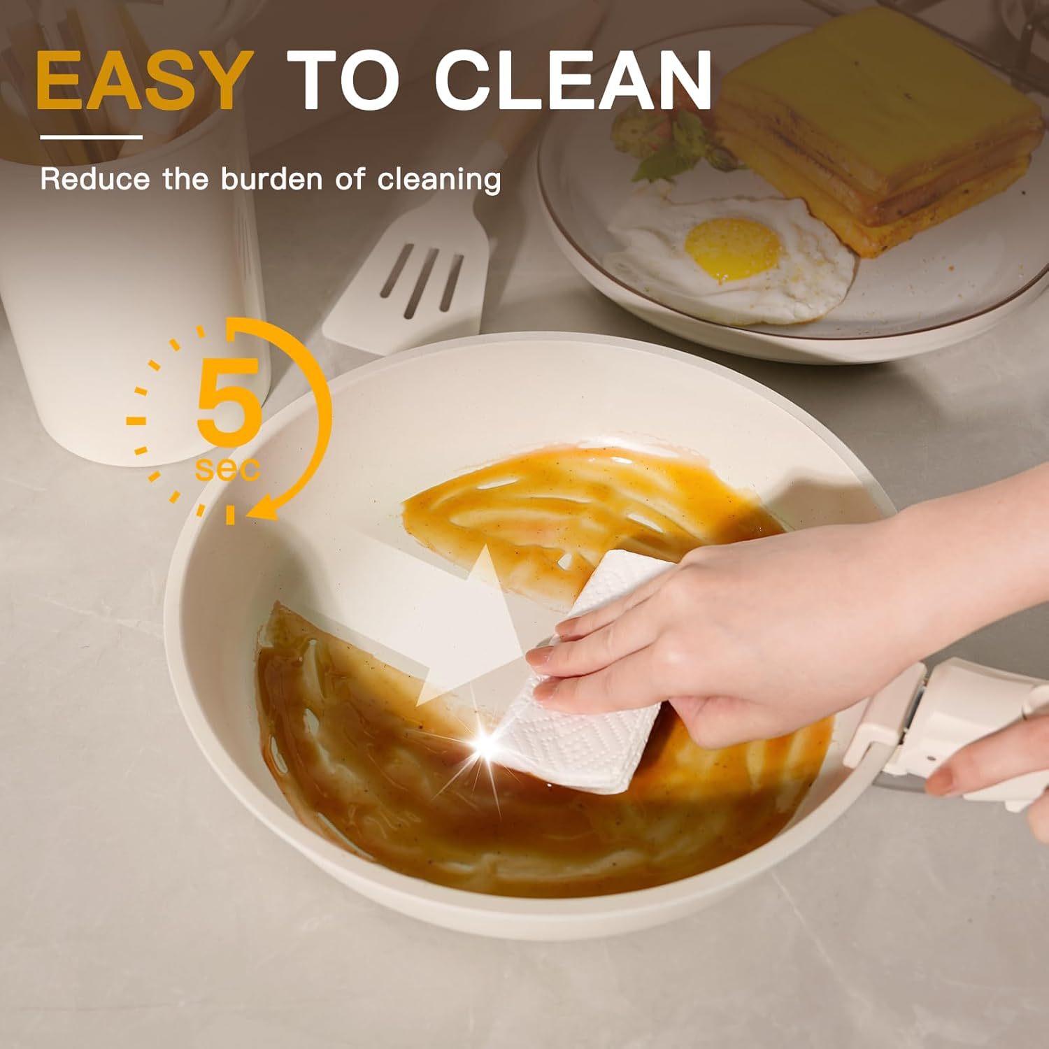 Removable Handle Nonstick Set | Thickened Cookware for All Stoves, High-Design Solid Color Pot Set