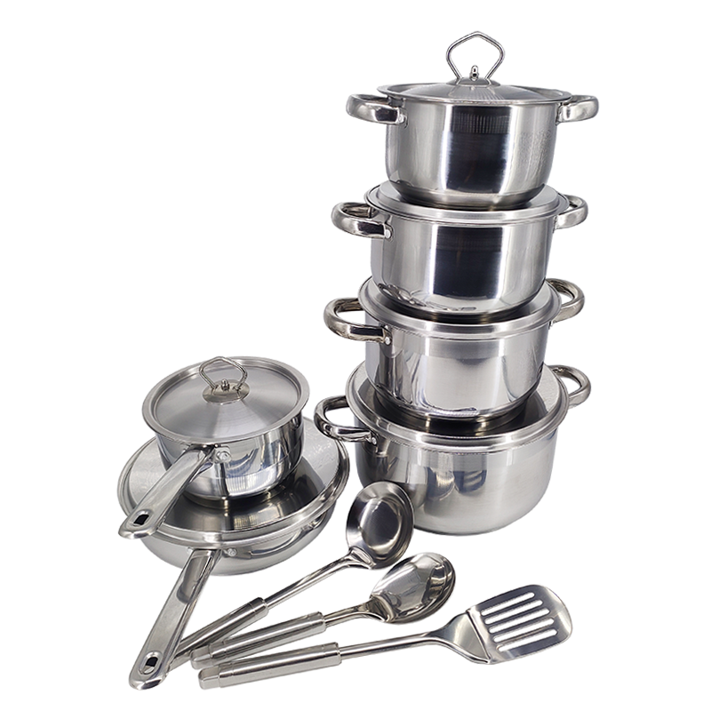 15-Piece Modern Eco-Friendly Stainless Steel Cookware Set Oven Dishwasher Safe Factory Direct Sales. Customization Available.