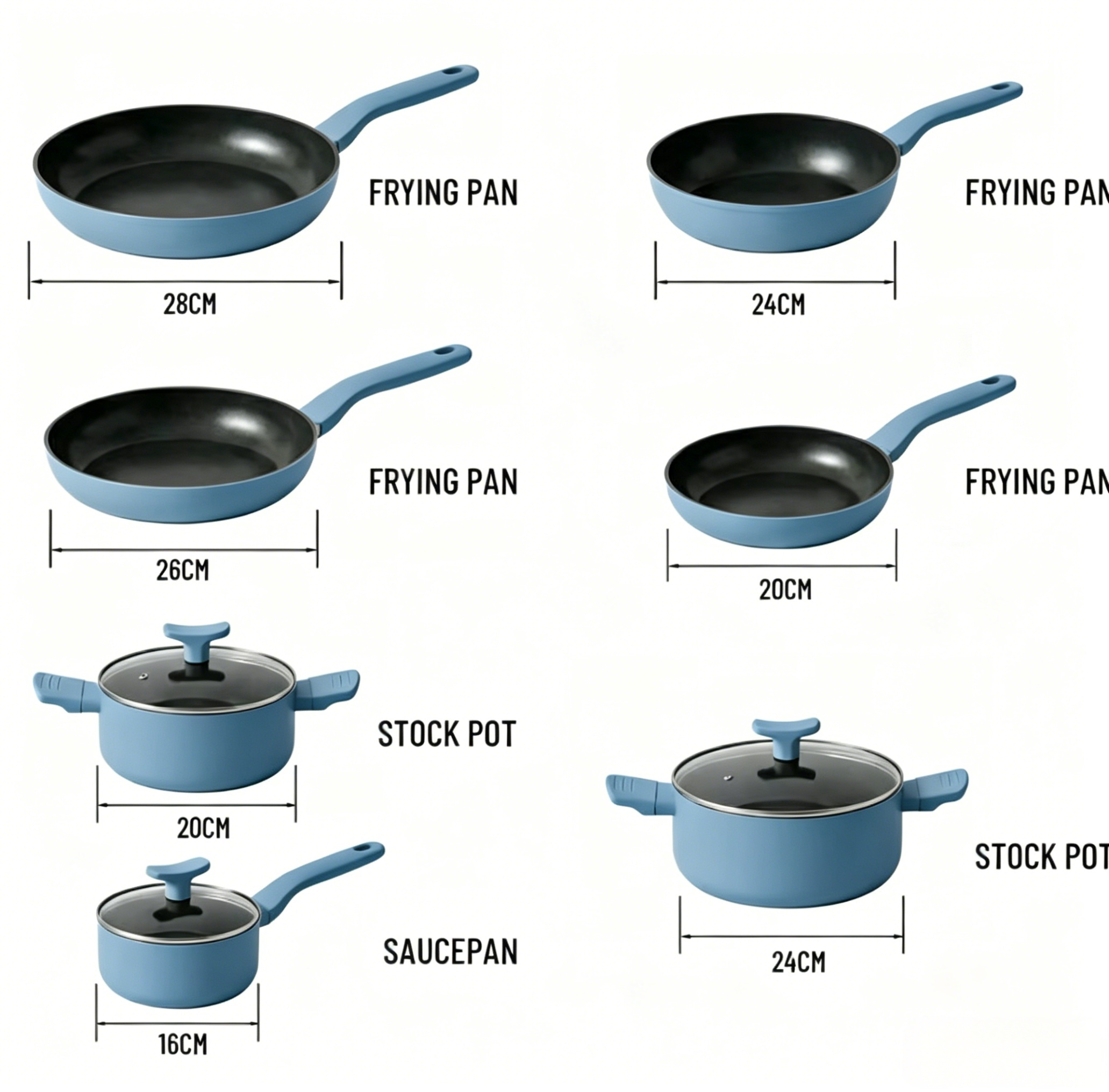 12-Piece Non-Stick Aluminum Cookware Set Detachable Handle Oven Safe Dishwasher