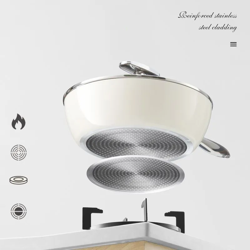 Titanium Alloy Non-Stick Ceramic Frying Pan Flat Steak Pan Induction