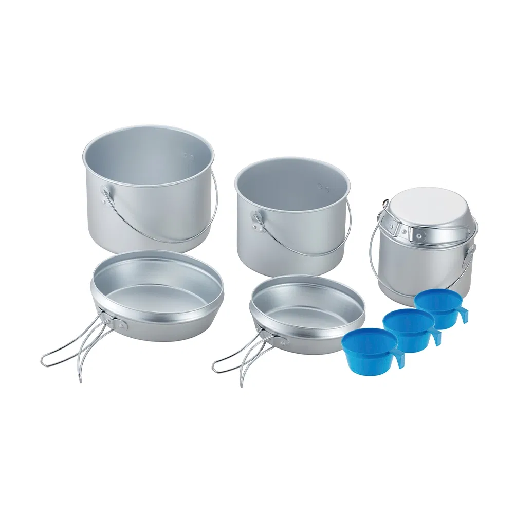Innovative Space-Saving Design: Portable Hard Anodized Cookware Set for Outdoor Dining