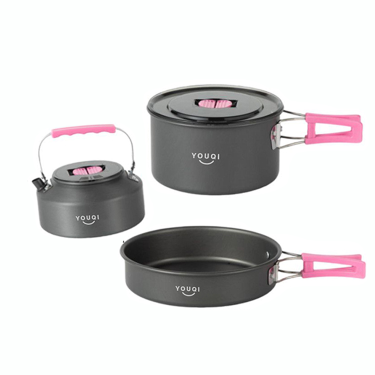 Hot Sale Outdoor Camping Cookware Set Portable Backpacking Barbecue Pots Picnic Bowl Cookware Camping Cooking Set