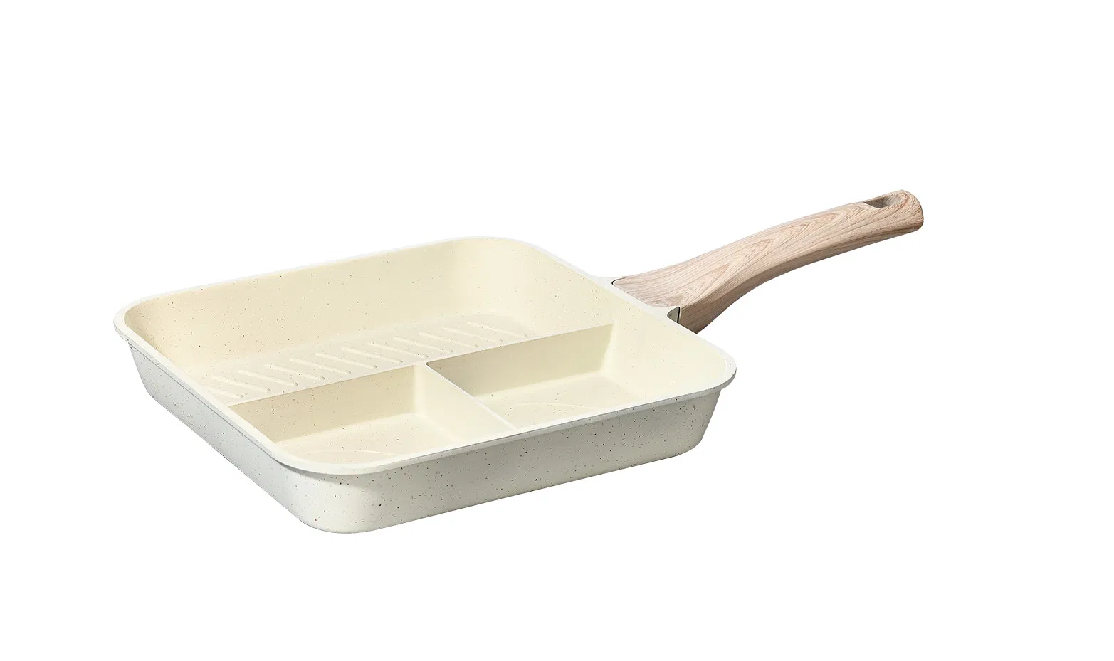 Beige Ceramic Cooking Pot Casserole Cookware Set Fry Pan Kitchen Aluminium