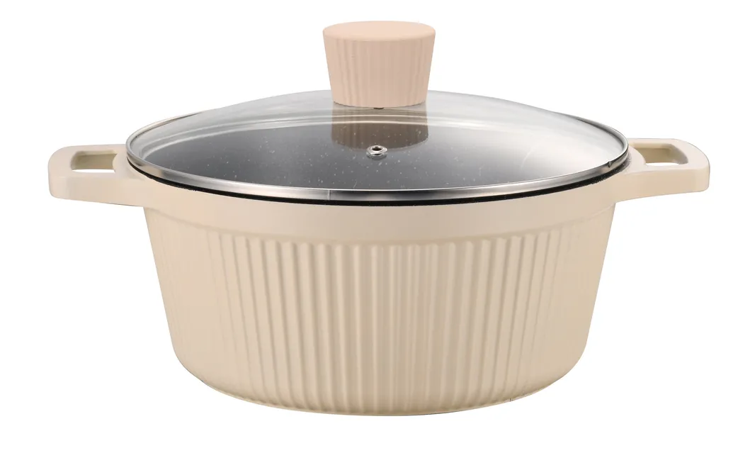 10PCS Die-Cast Aluminum Cooking Pot Casseroles Cookware Set with Glass Lid