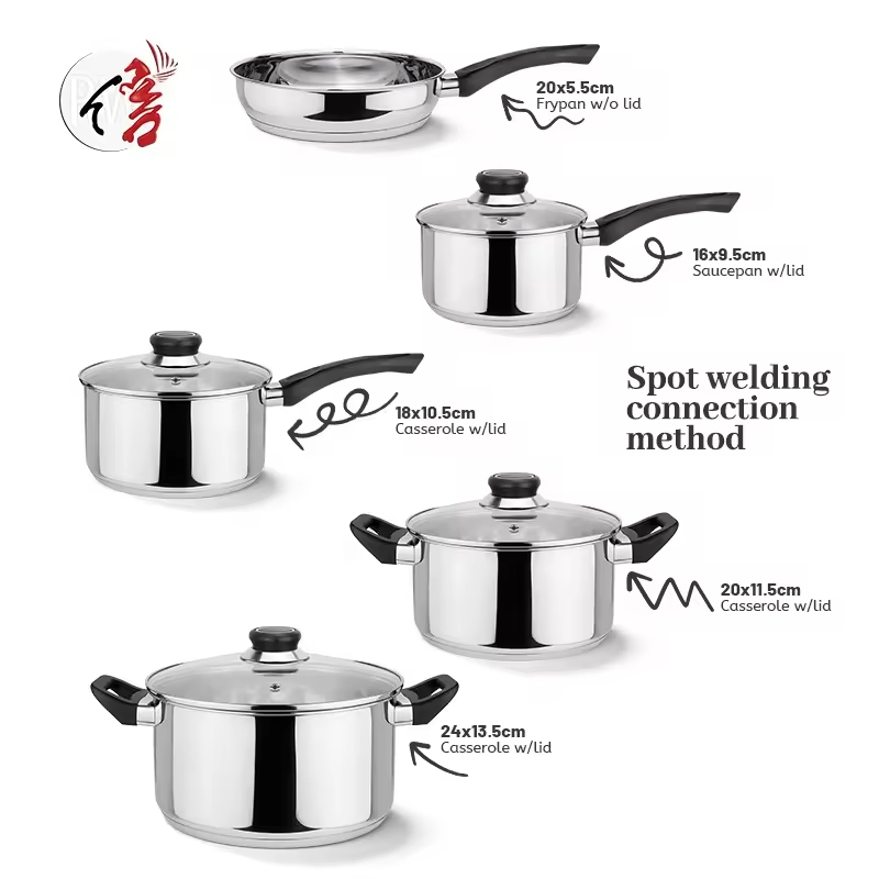 Hot Sale Stainless Steel Multifunctional Cooking Pot Milk Pot Cookware Non Stick Kitchenware Cookware Set