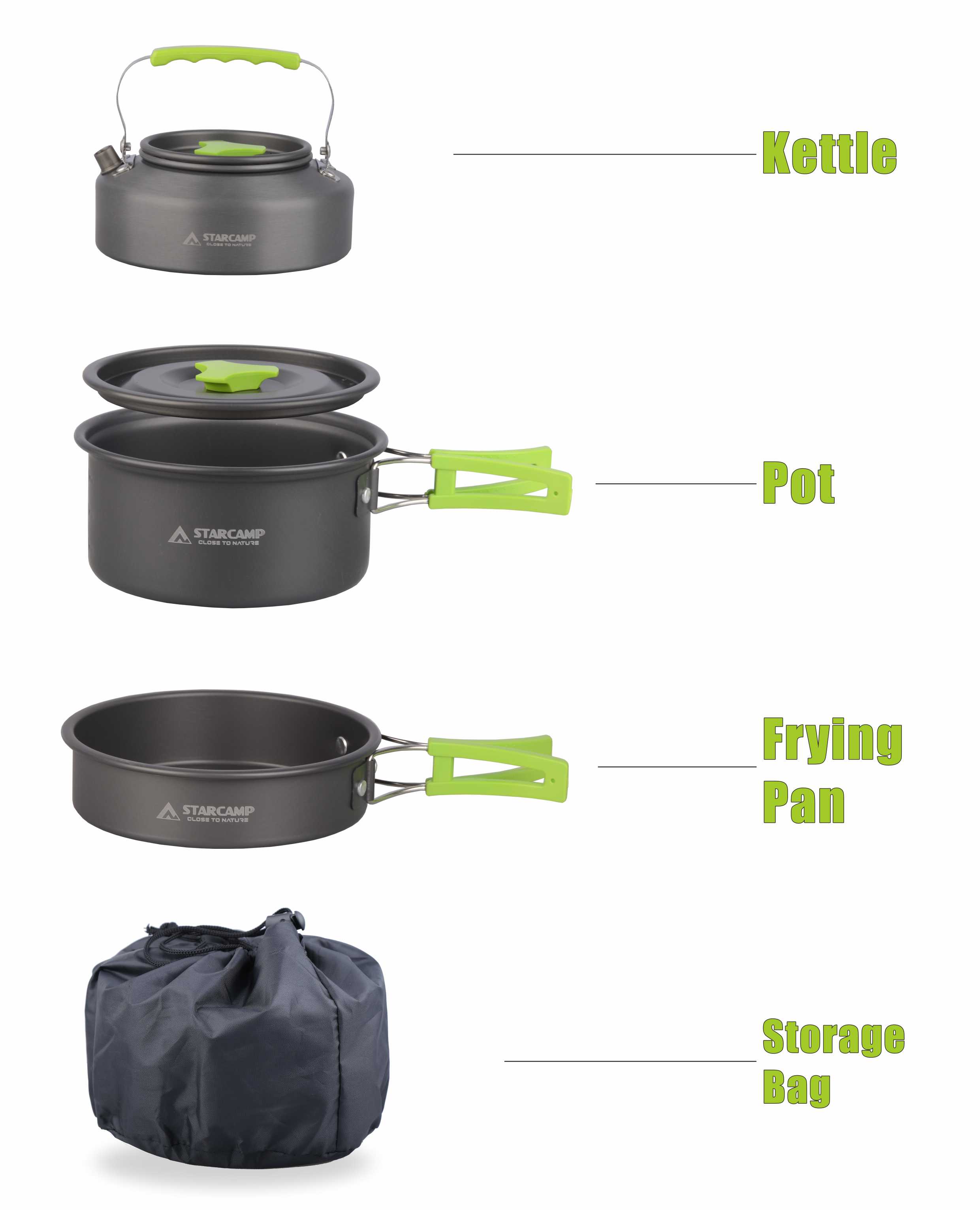 STARCAMP 11 in 1 Aluminium Outdoor Cookware Details