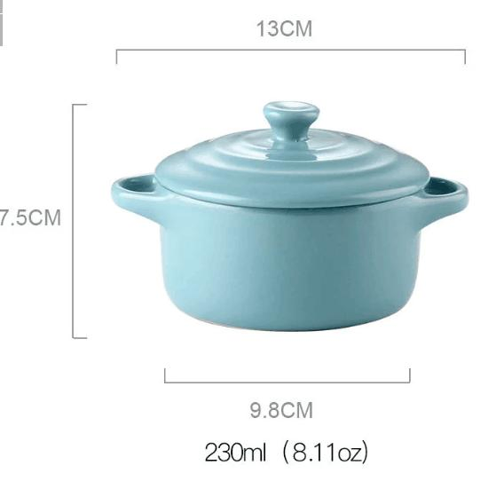 Multi-Function Stoneware Casserole Hot Pot Mini Ceramic Casserole with Lid