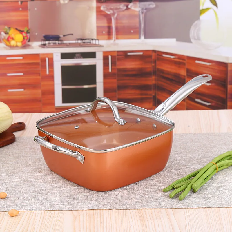 Household Business Kitchen Gift European and American Copper Induction Bottom Gift Non-Stick Pan Cookware Set