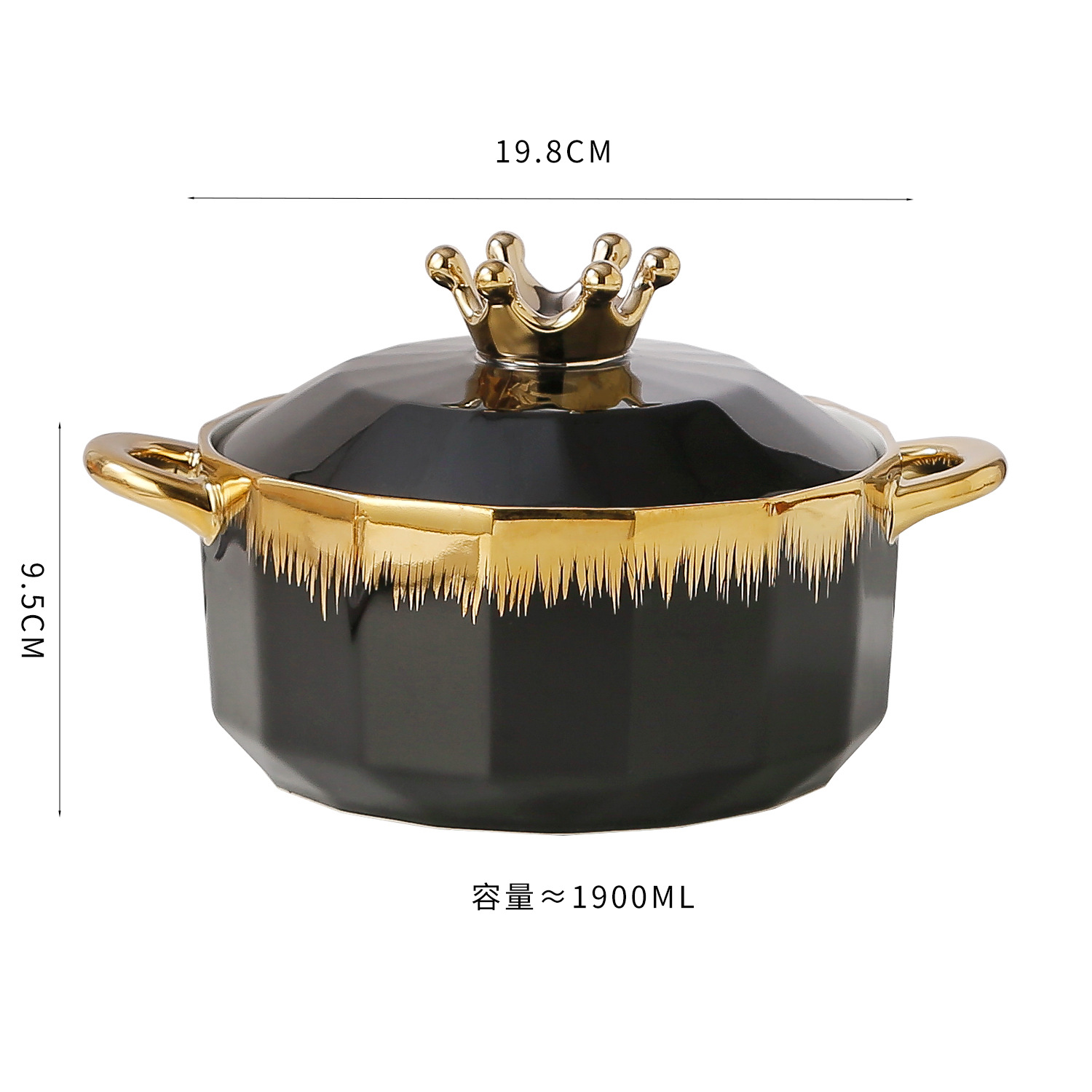 2023 Chaozhou Factory Direct Sale Porcelain Bowl Set Gold Plated Green Stockpot Ceramic Cookware Direct From the Source