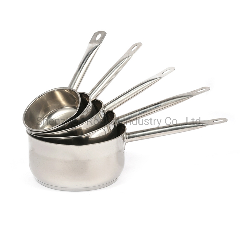 5 PCS Induction Gas Stove Stainless Steel Cooking Pots Milk Pots Cookware Sauce Pan Set