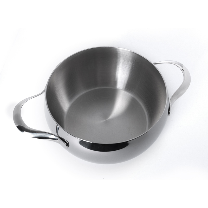 Customized Design apple Shape Tri-ply Stainless Steel 304 antiscald Handle Induction Steamer Casserole Cookware Cooking Pot Set