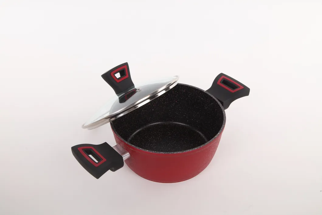 Wholesale Factory Price Frying Pan Set Granite Cookware Set with Induction Base