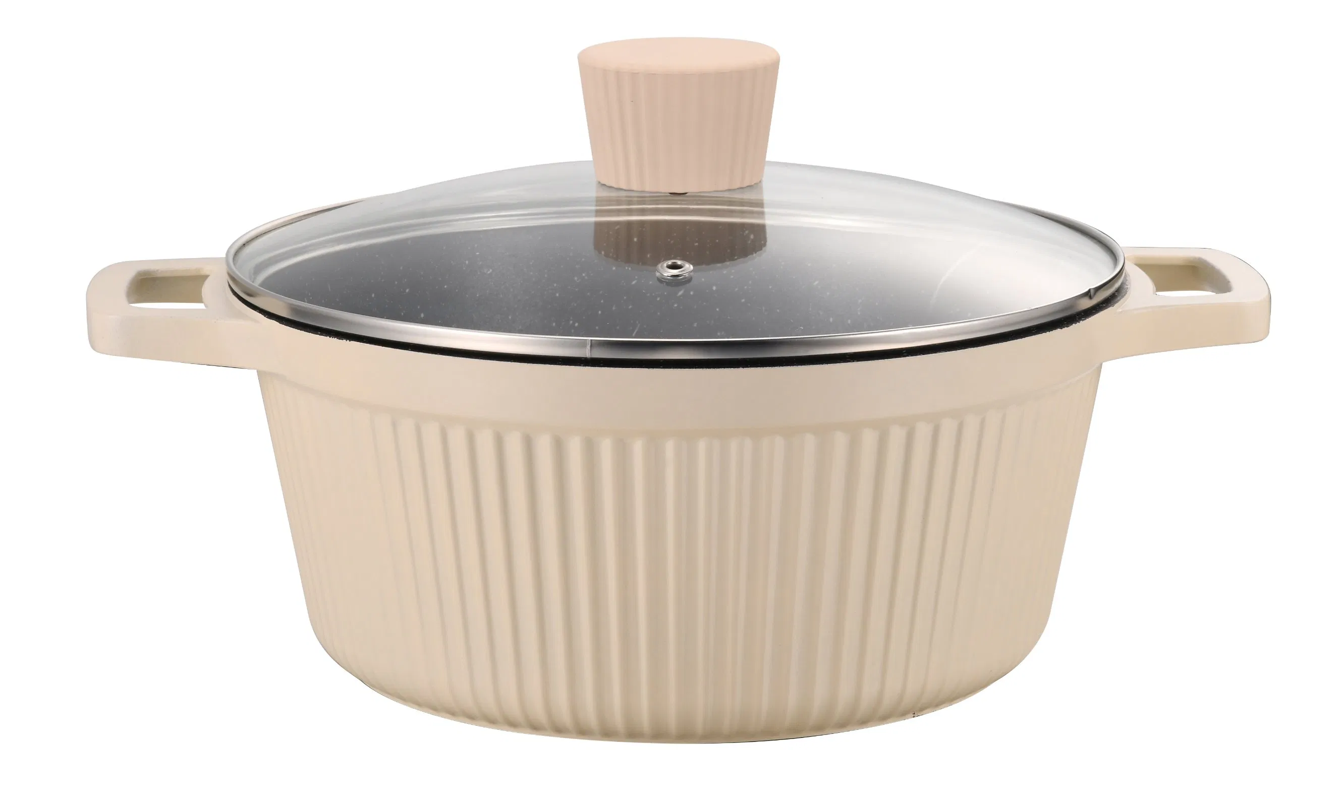 10PCS Die-Cast Aluminum Cooking Pot Casseroles Cookware Set with Glass Lid