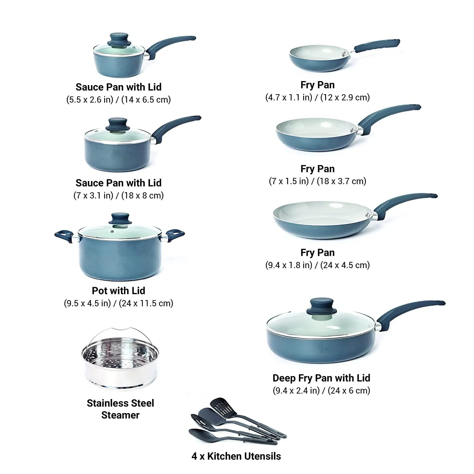 Popular Non Stick 16PCS Set Durable Casserole Pot Fry Pan Aluminum Cooking Set