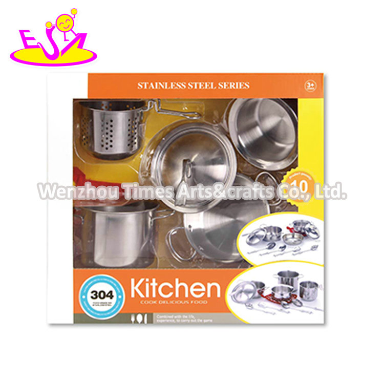 Wholesale 8 PCS Metal Kitchen Toy Pots and Pans Set for Kids M03A001