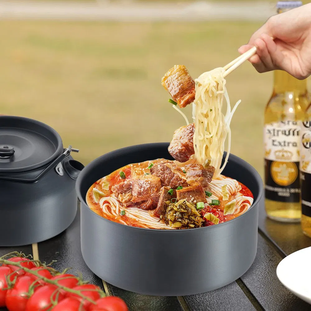 Complete 6-PCS Outdoor Cook Set Hard Anodized Aluminum, Nonstick, for All Camping Needs