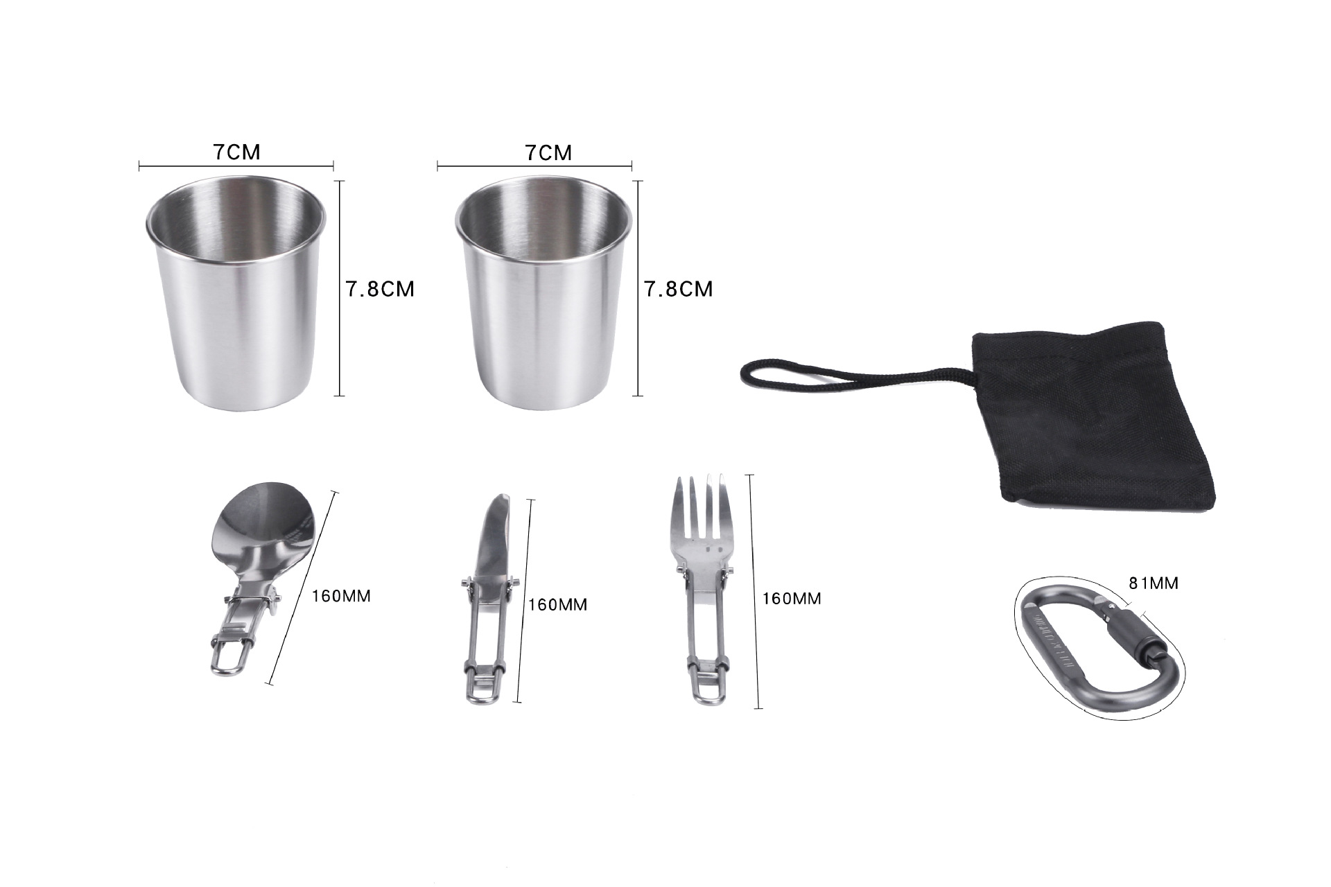 Outdoor Camping Cookware Set for 2-3 People with Folding Design Travel-Friendly Teapot Combination