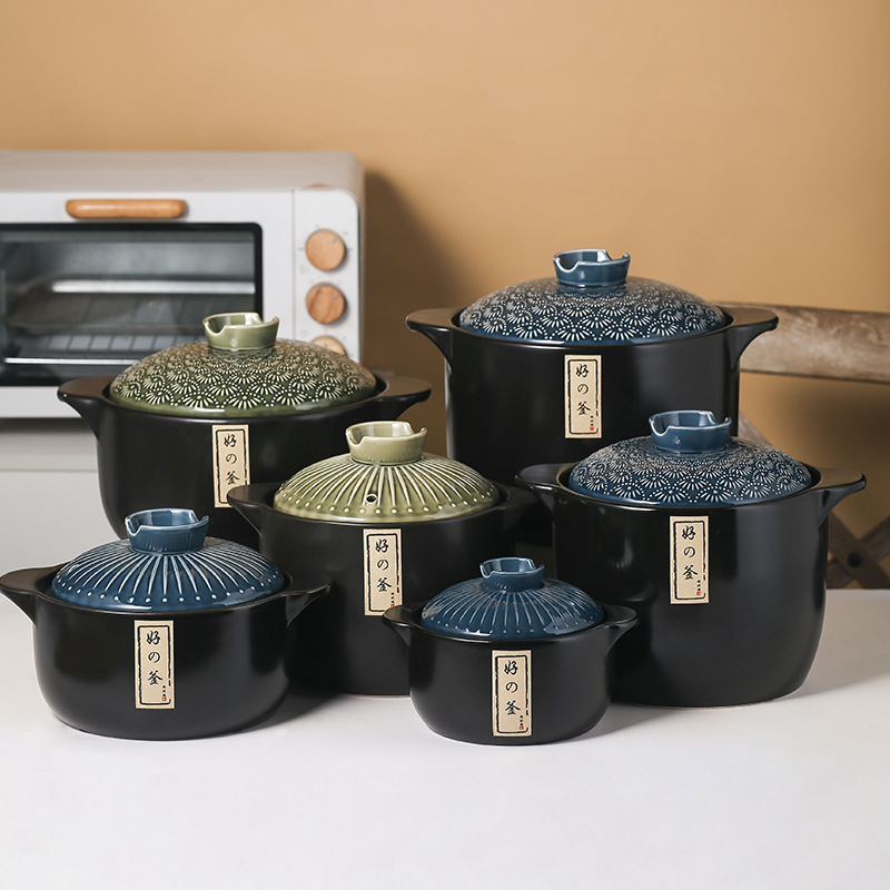 Kitchenware Supplier Wholesale Cookware Soup &amp; Stock Pots Two Ears Handle Cooker Ceramic Casserole Pots Set