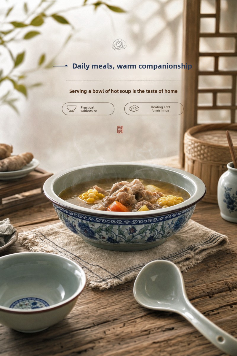 Zhenwu SP01 Glazed Ceramic Soup Pot Set Modern Non-stick High Quality Induction Cooker Compatible Microwave Safe Retro Style